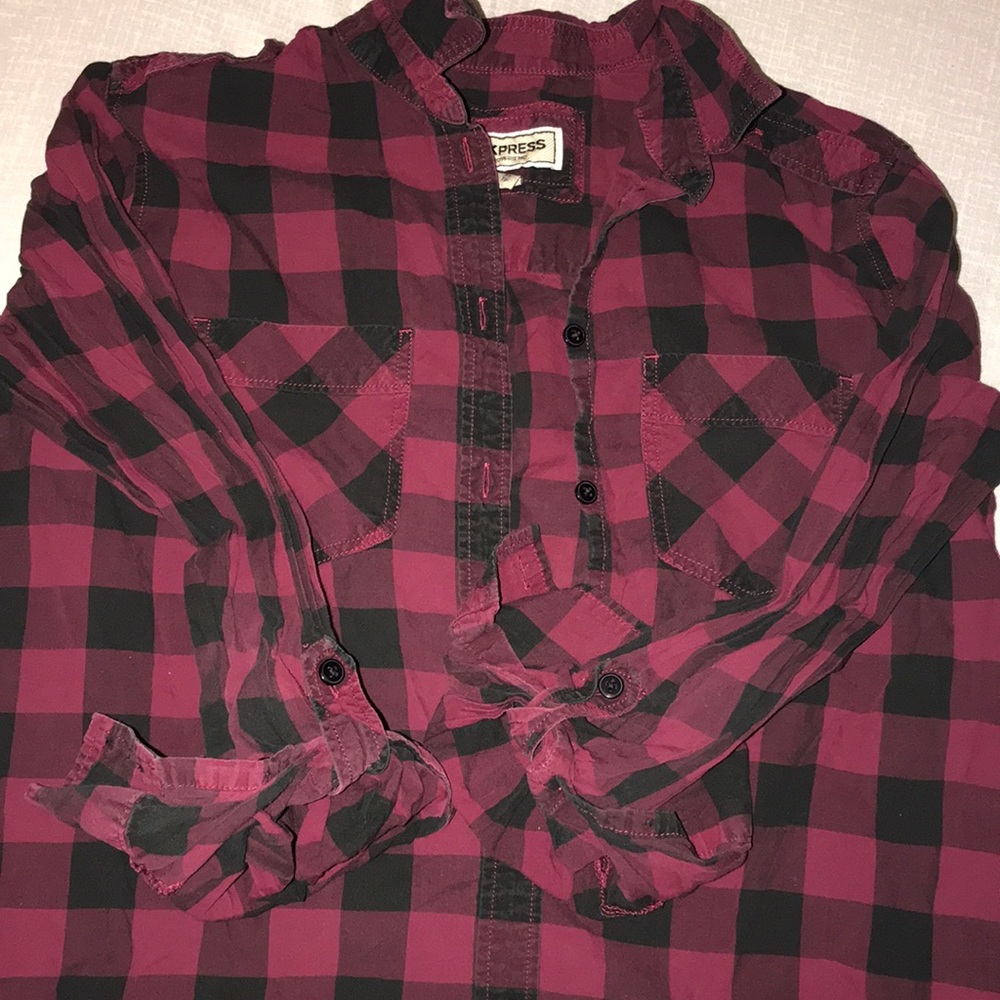 Express Plaid Button Down